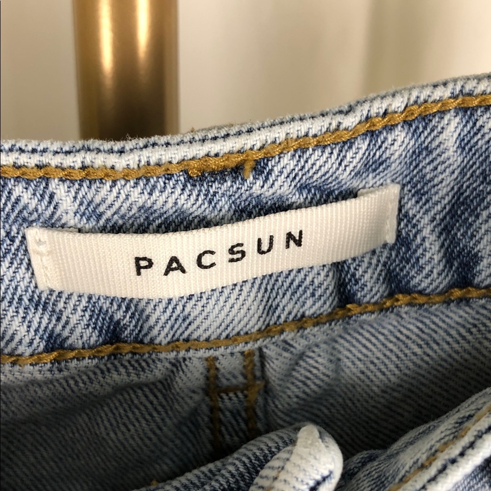 PacSun Cuffed High-Rise Mom Shorts 100% Cotton Sz 28 (B1) - Picture 3 of 7
